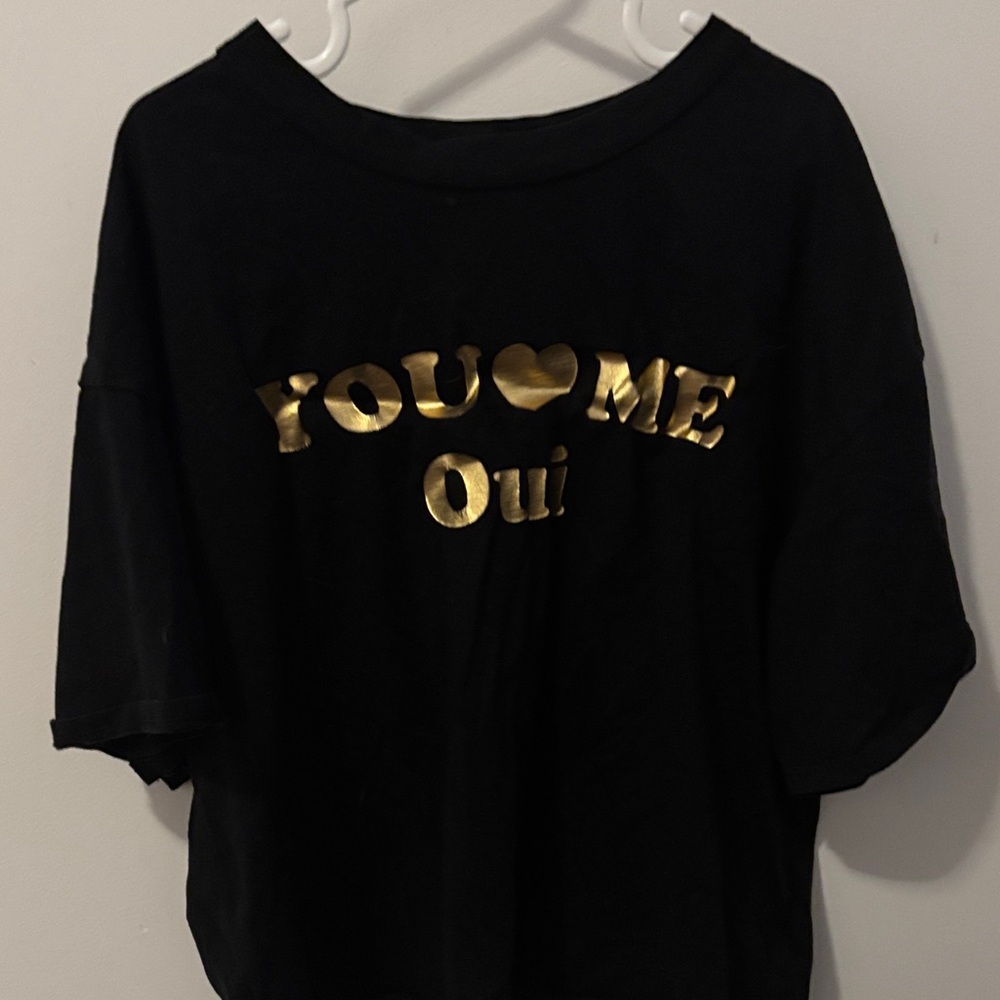Black and Gold Graphic Women's Top